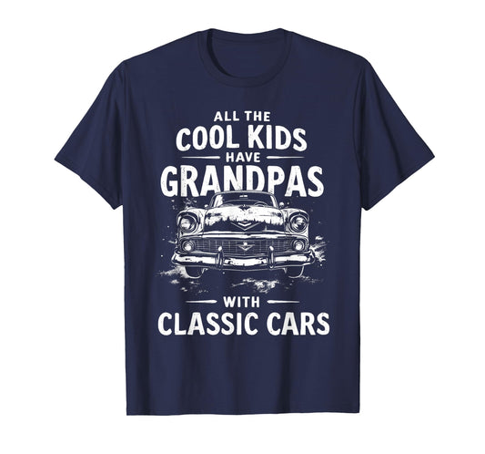 Car Guy Grandpas With Classic Cars Dad Old Car Enthusiast T-Shirt