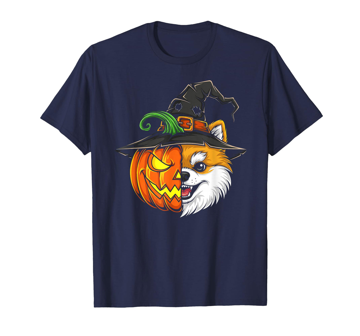 Pomeranian Pumpkin Jack O Lantern Halloween Kids Mens Womens T-Shirt