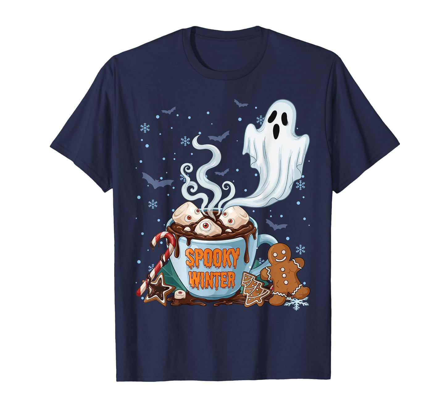 Spooky Winter Halloween Spooky Christmas Ghost Winterween T-Shirt