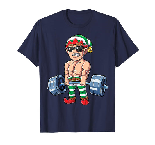 Eleven Weightlifting Christmas Fitness Gym Deadlift Xmas Men T-Shirt