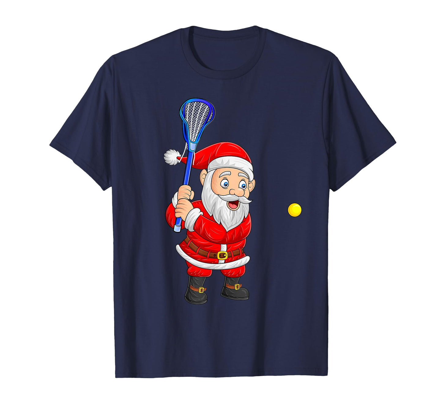 Christmas Santa Playing Lacrosse Xmas Funny Sports Player T-Shirt