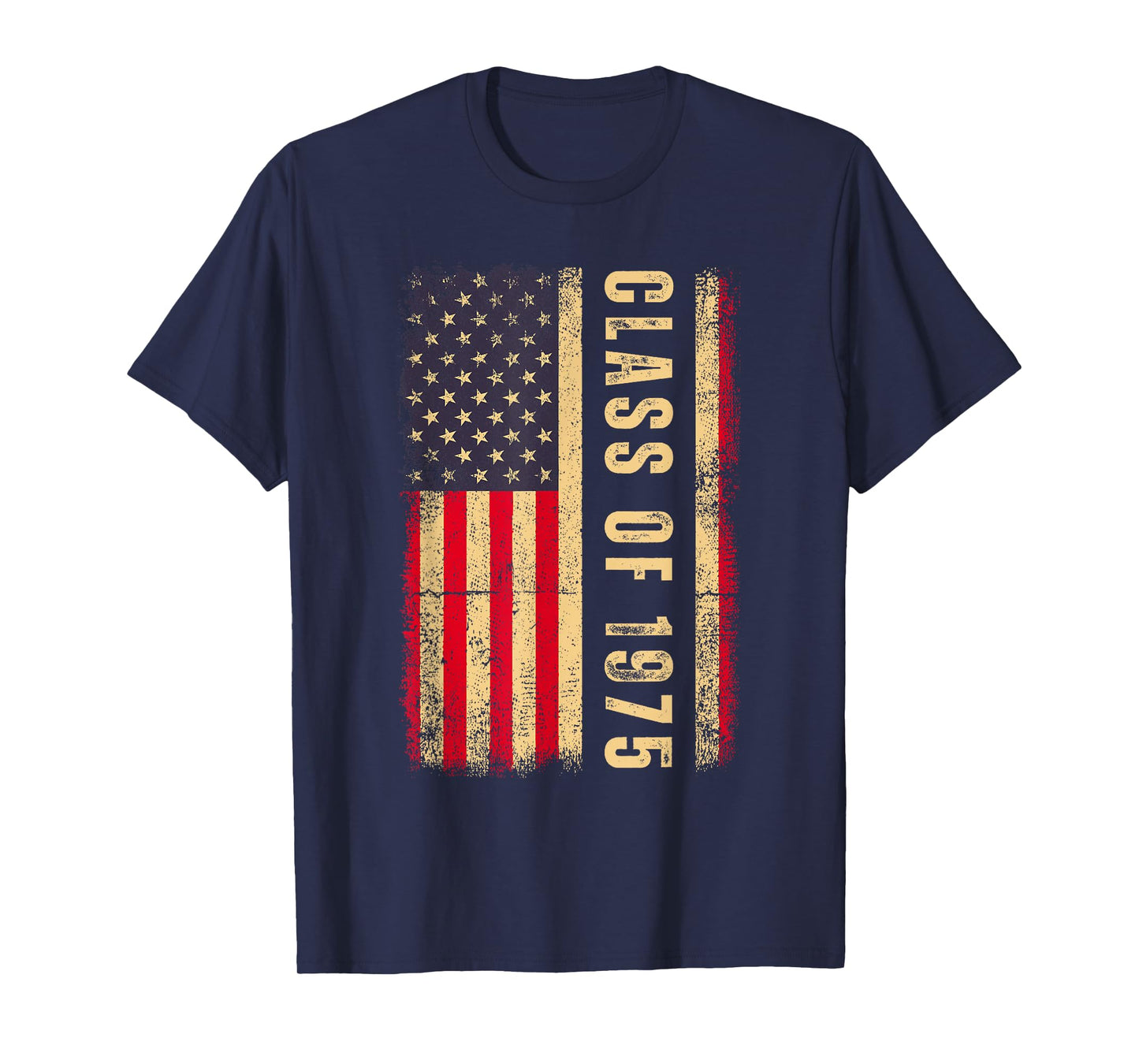 Vintage USA American Flag Class of 1975 Reunion High School T-Shirt