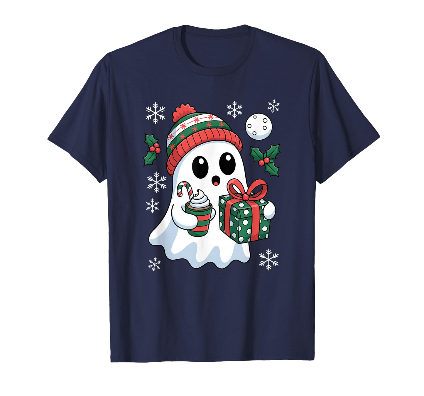 Ghost Christmas Santa Spooky Christmas T-Shirt