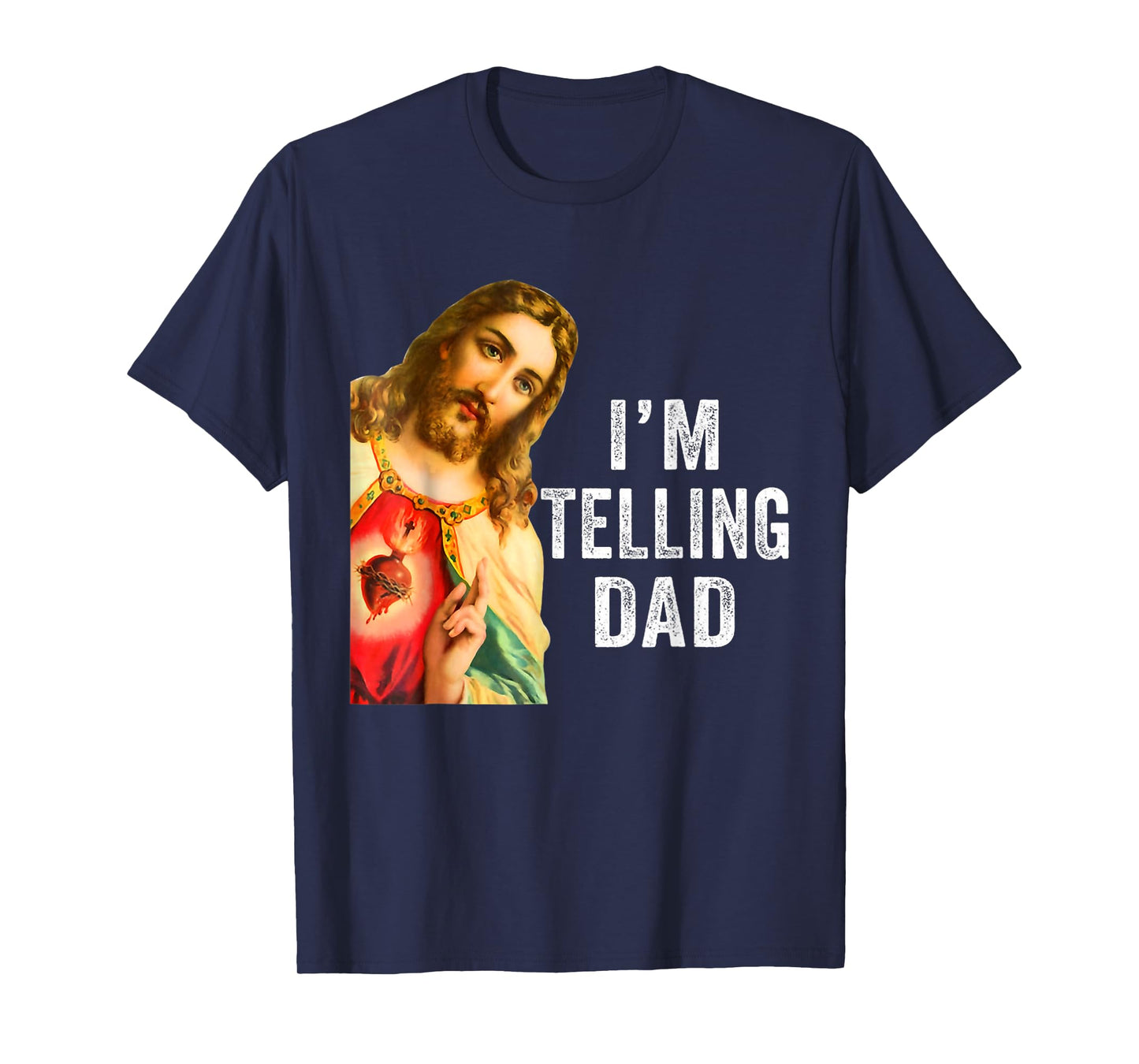 Retro Sunset Jesus I'm Telling Dad Costume For Men Women T-Shirt