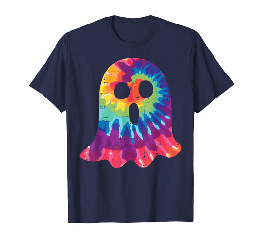 Halloween Ghost Tie Dye Retro Hippie Costume Men Women Kids T-Shirt