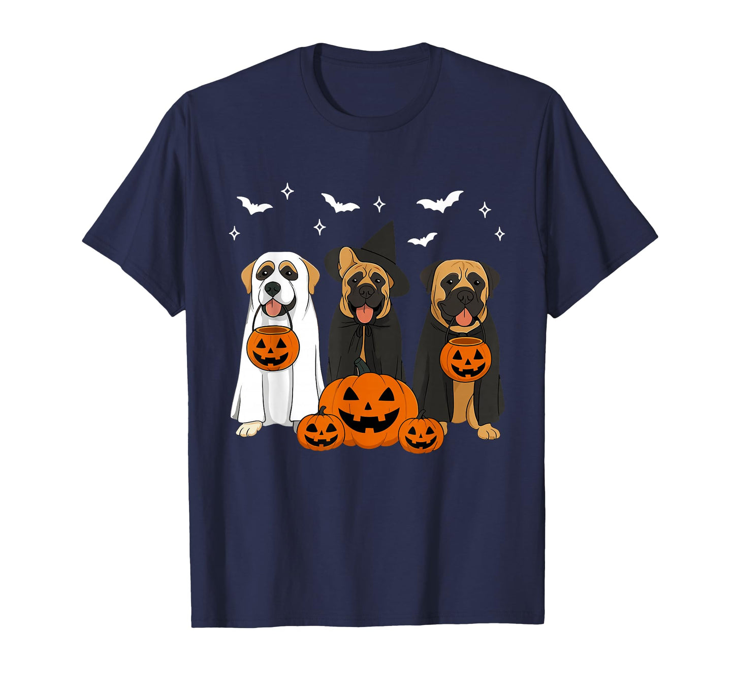 Witch Bullmastiff Dog Halloween Spooky Bullmastiff Dog Mom T-Shirt