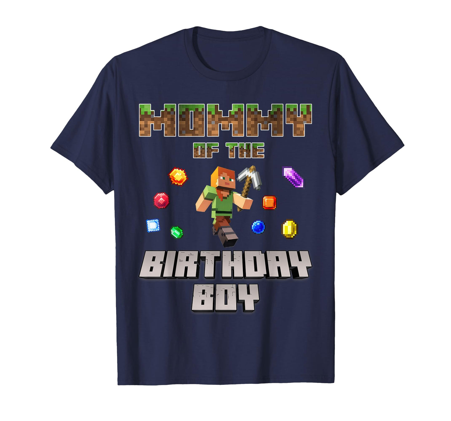Mommy Of The Birthday Boy Video Gamer Pixel Number T-Shirt