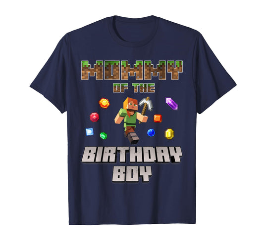Mommy Of The Birthday Boy Video Gamer Pixel Number T-Shirt