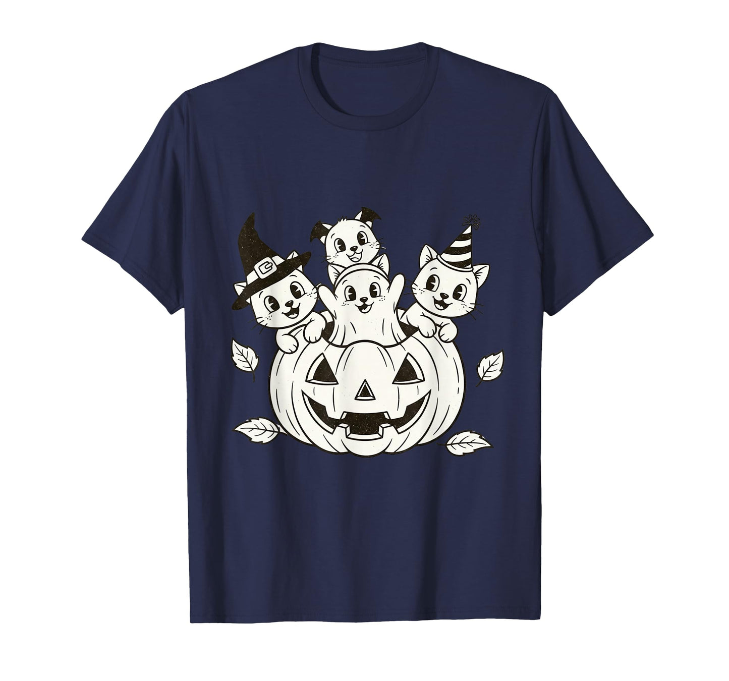 Cute Halloween Cats in Pumpkin Vintage Design T-Shirt