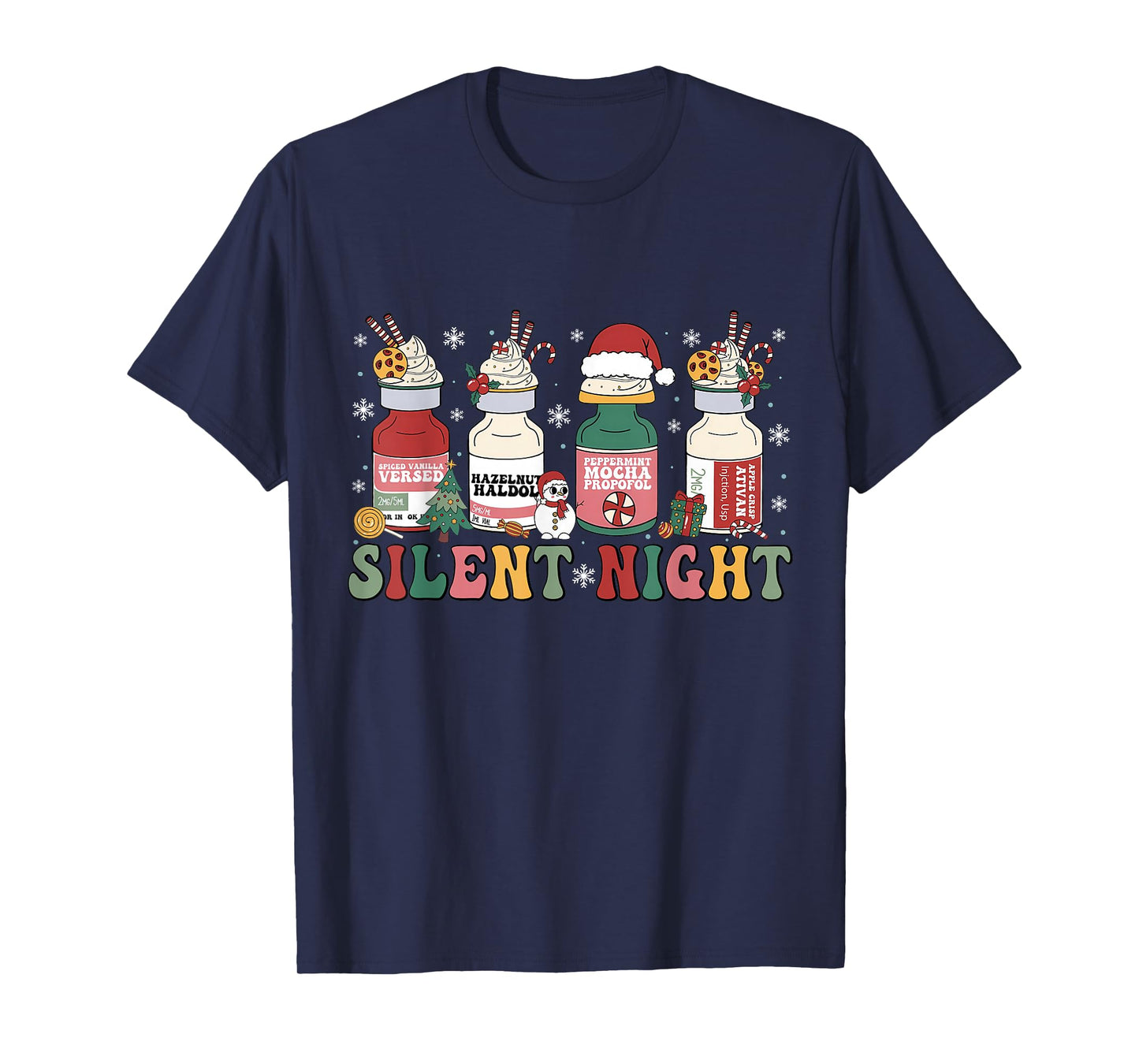 Funny Santa Propofol Silent Night ICU Nurses Merry Christmas T-Shirt