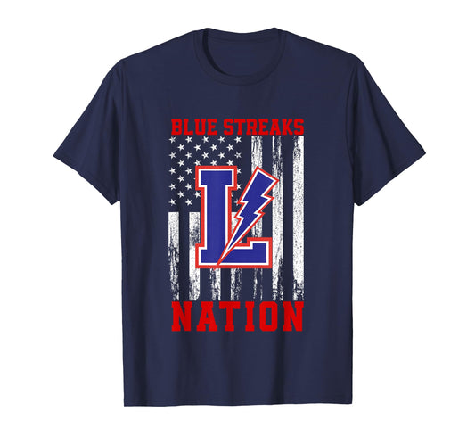 Lake Blue Streaks Logo Nation HS T-Shirt