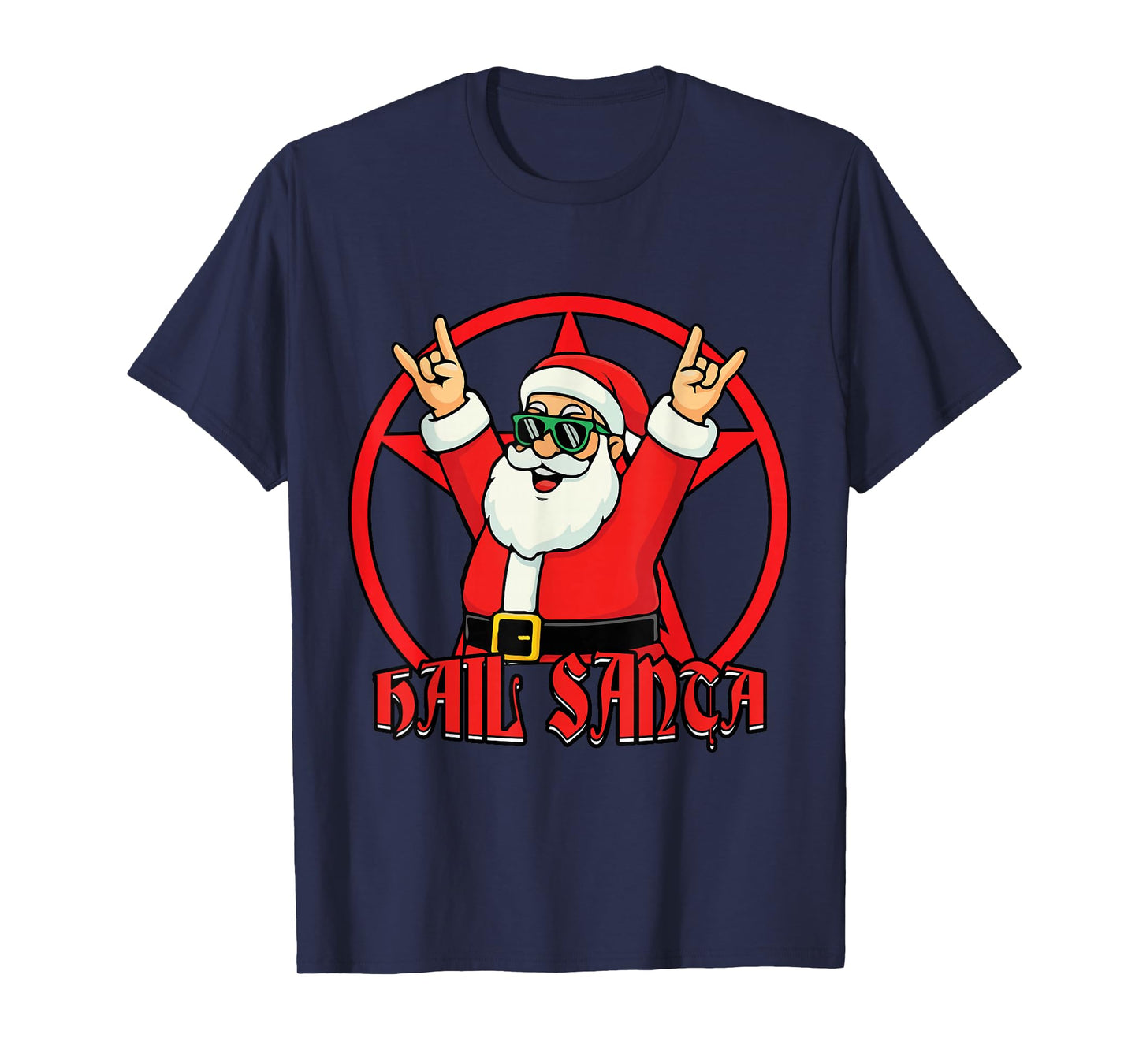 Hail Santa Pagan Solstice Gothic Funny Christmas Santa T-Shirt