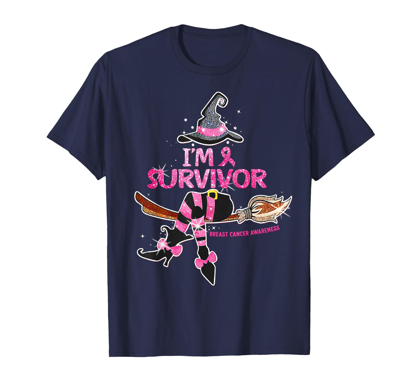 Halloween Witch I'm A Survivor Breast Cancer Warrior Women T-Shirt
