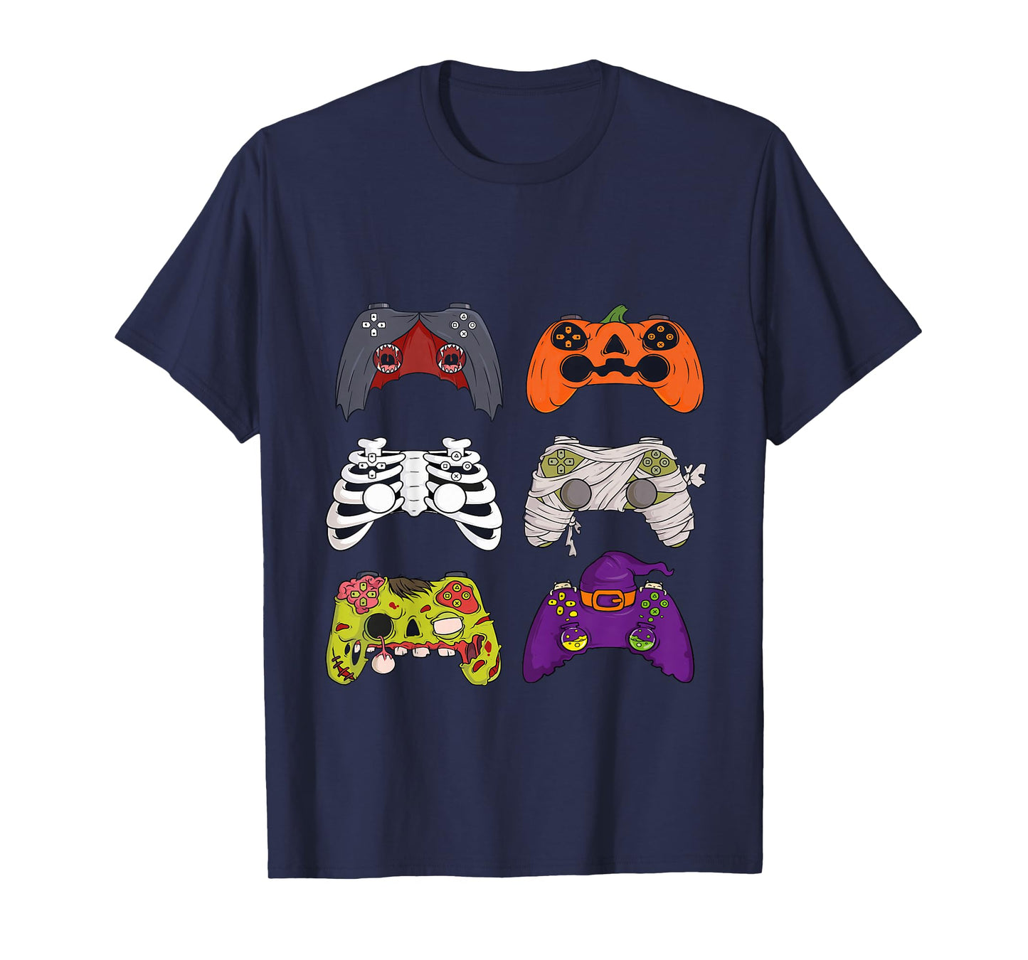 Kids Halloween Skeleton Spooky Video Game Gaming Controller Funny T-Shirt