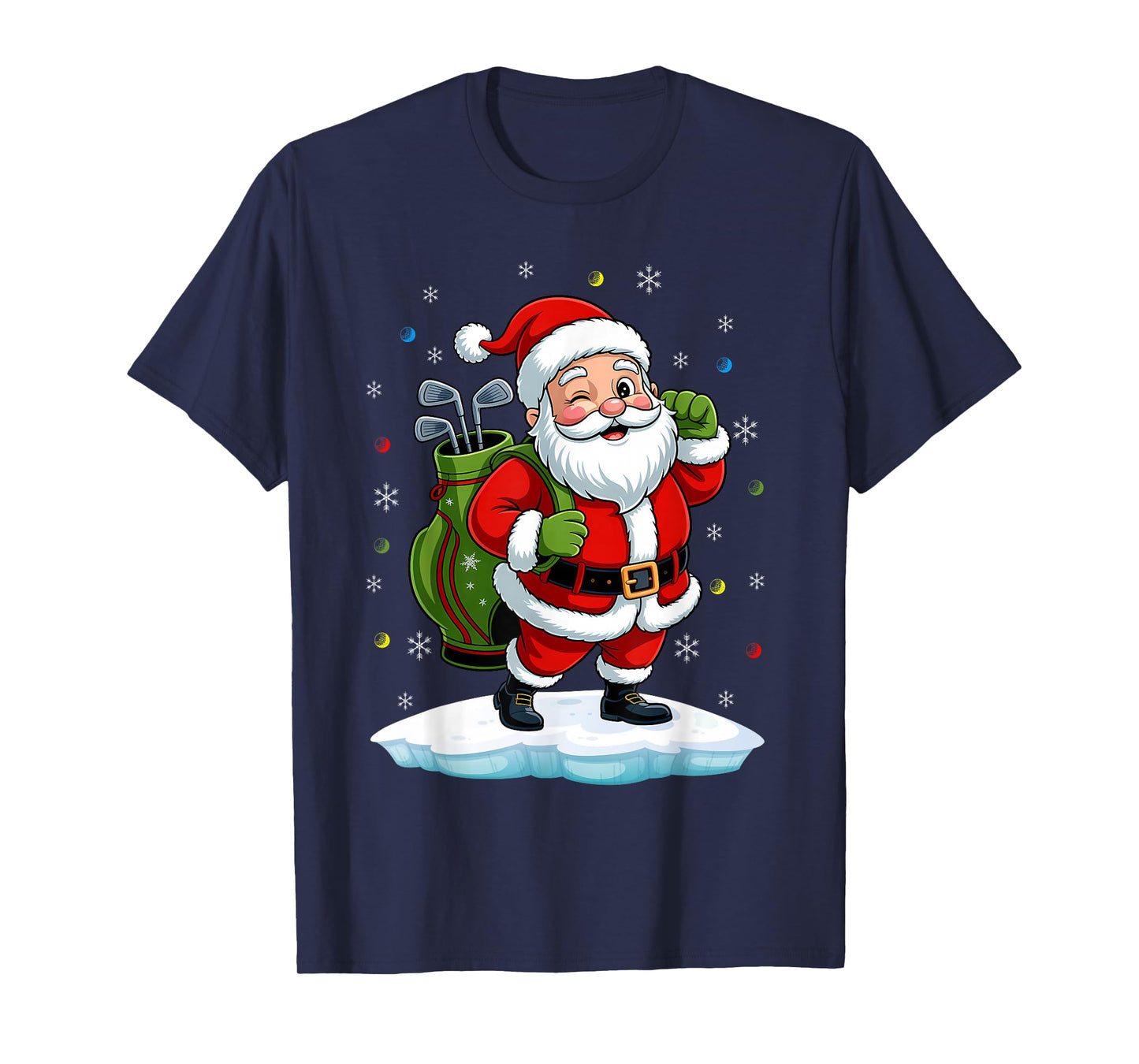 Santa Claus Christmas Golf Lover Golfing Sport Fan Player T-Shirt