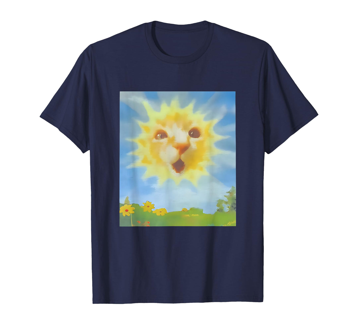 Cat as a Sunshine Sunrise Cat Face Morning Vibes T-Shirt