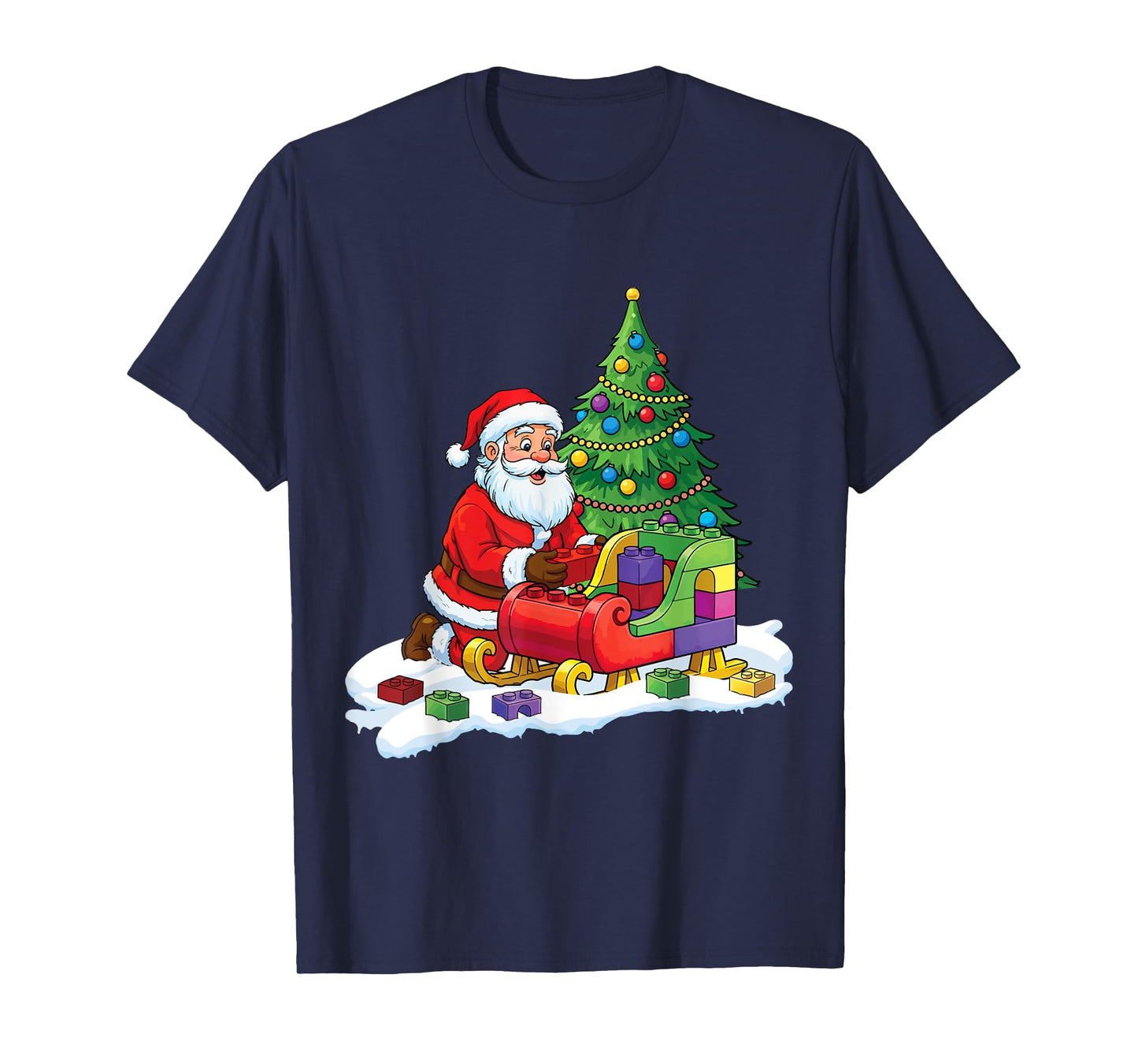 Block Building Christmas Builder Brick Master Brick Builder T-Shirt