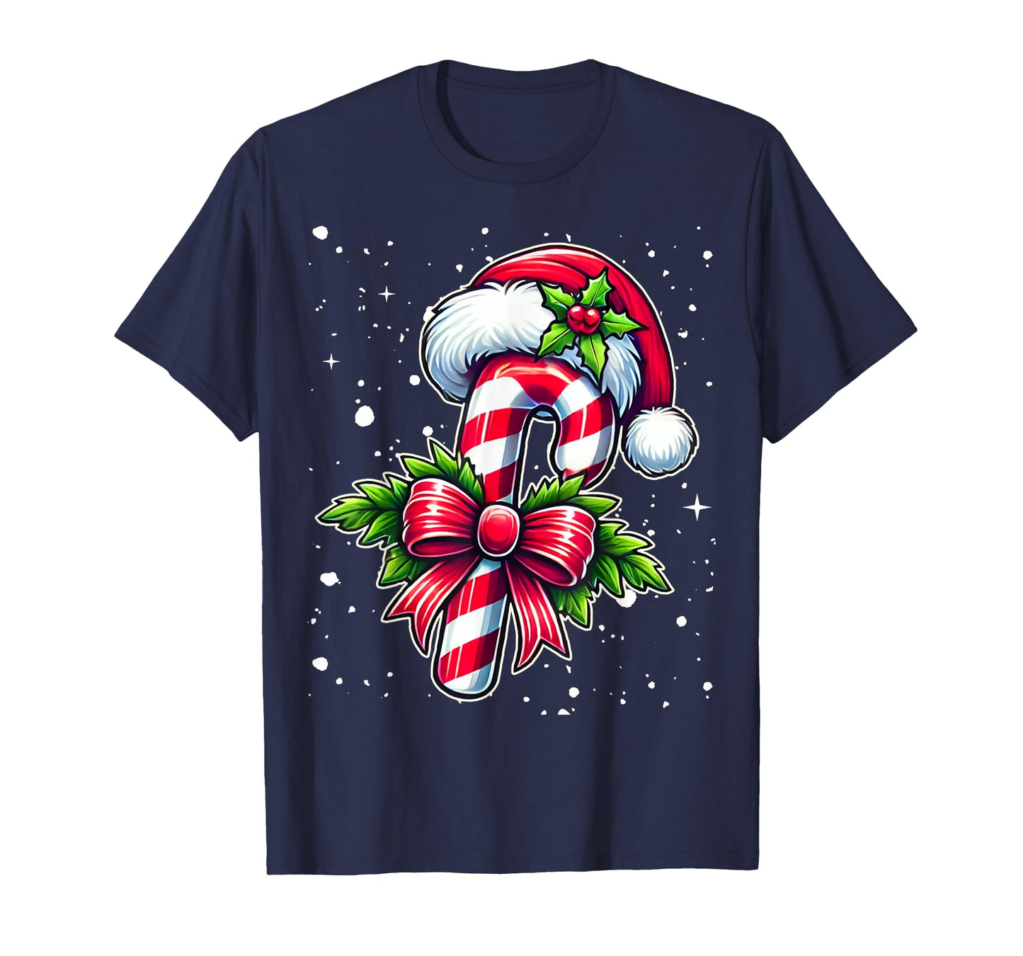 Christmas Candy Cane Santa Xmas Candy Boys Girls Kids T-Shirt