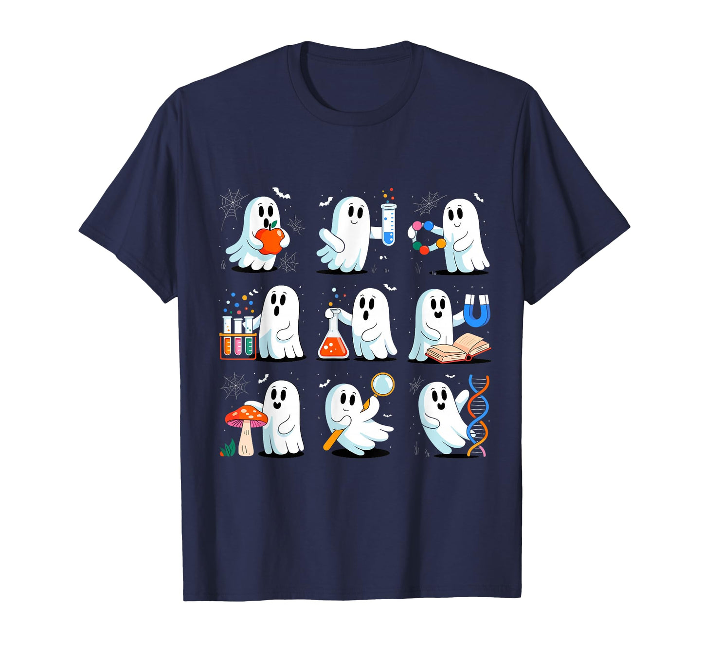 Retro Halloween Science Teacher Ghost Laboratory Teacher T-Shirt