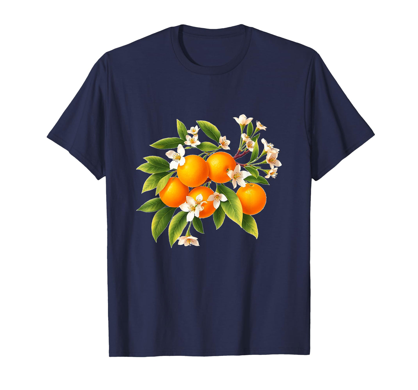 Elegant Orange Blossom Branch - Botanical Fruit Illustration T-Shirt