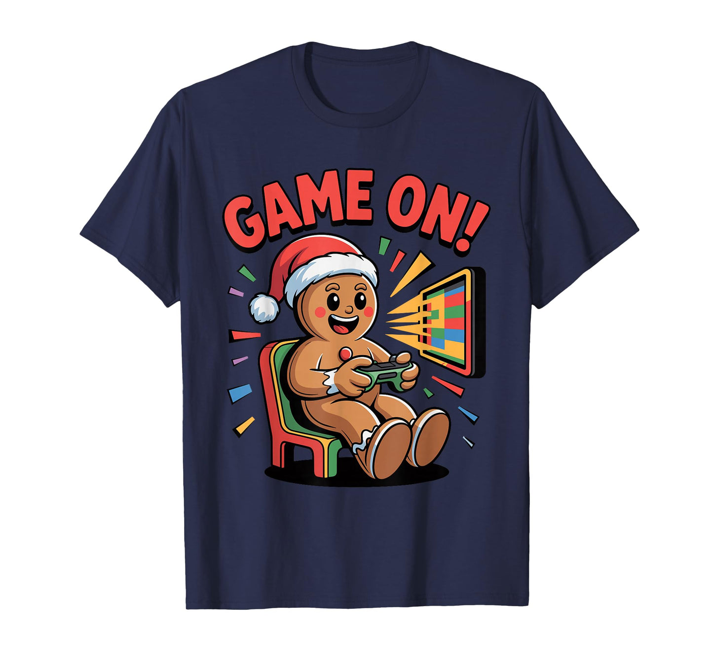 Funny Gingerbread Gamer Christmas Holiday Video Game T-Shirt