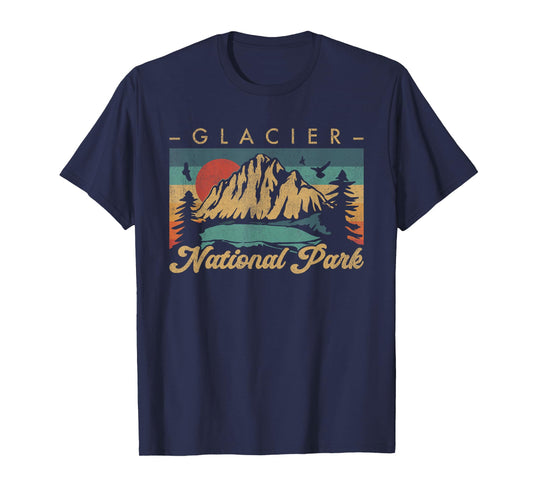 Retro Vintage Graphic Glacier National Park T-Shirt