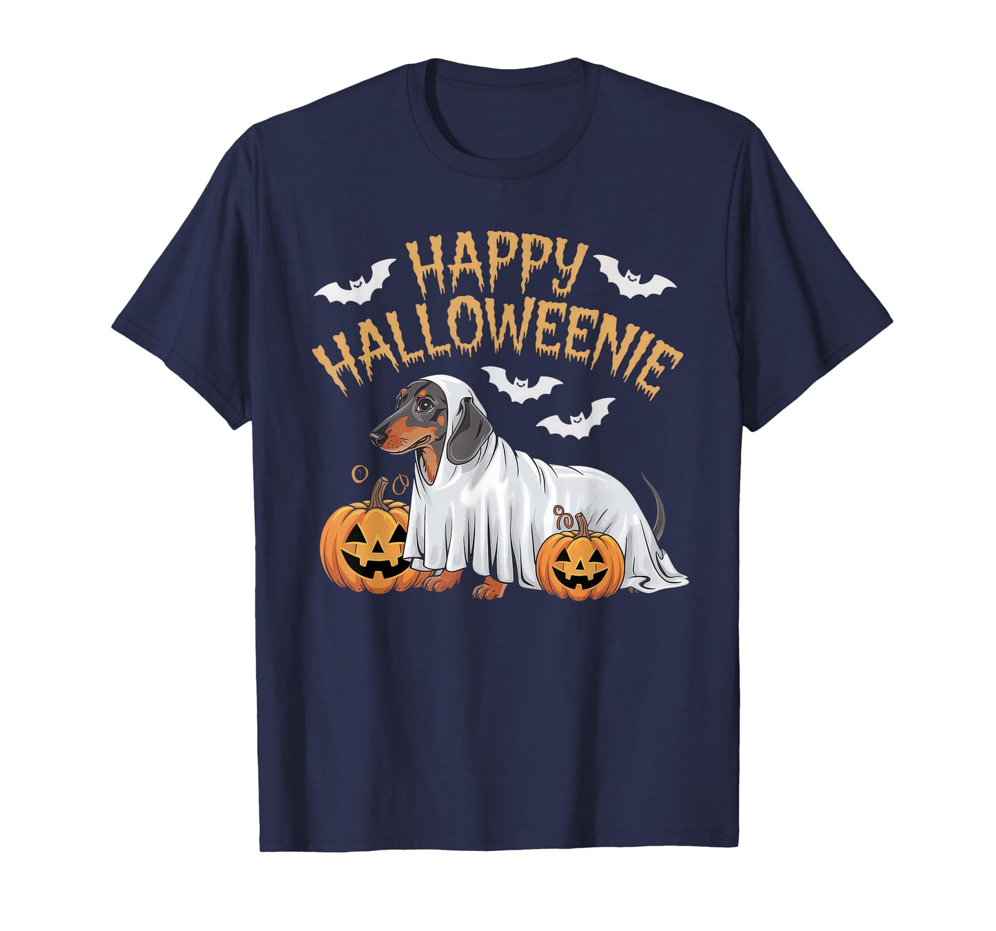 Happy Halloweenie Tshirt Women Men Wiener Monster Party T-Shirt