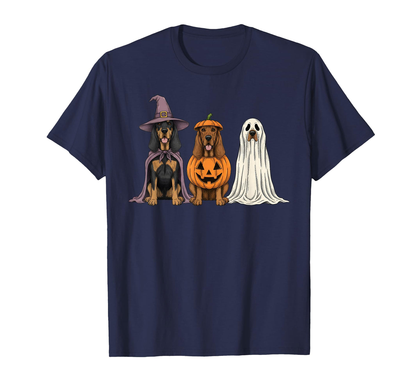 Spooky Ghost Bloodhound Pumpkin Halloween Dog Lover T-Shirt