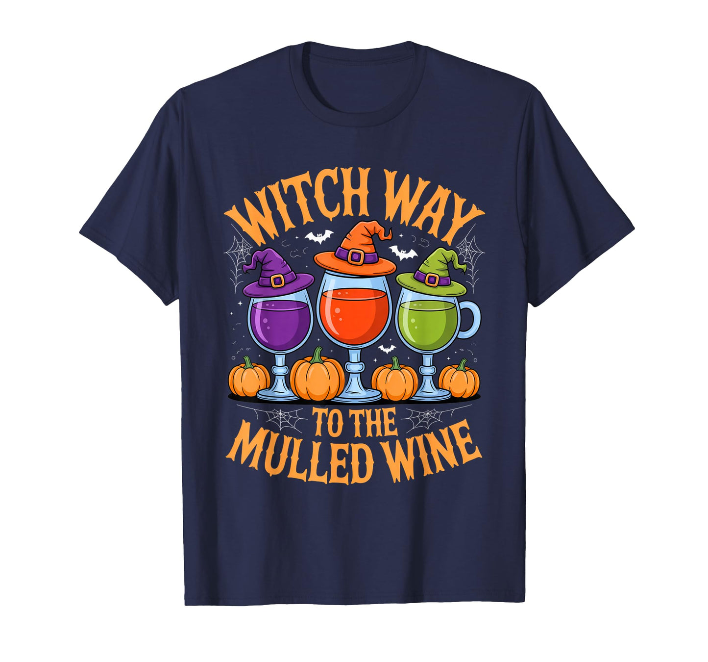 Witch Way to The Mulled Wine Funny Halloween Party Outfit T-Shirt