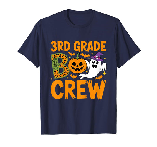 3rd Grade Boo Crew Halloween Outfit for Spooky Classroom Fun T-Shirt