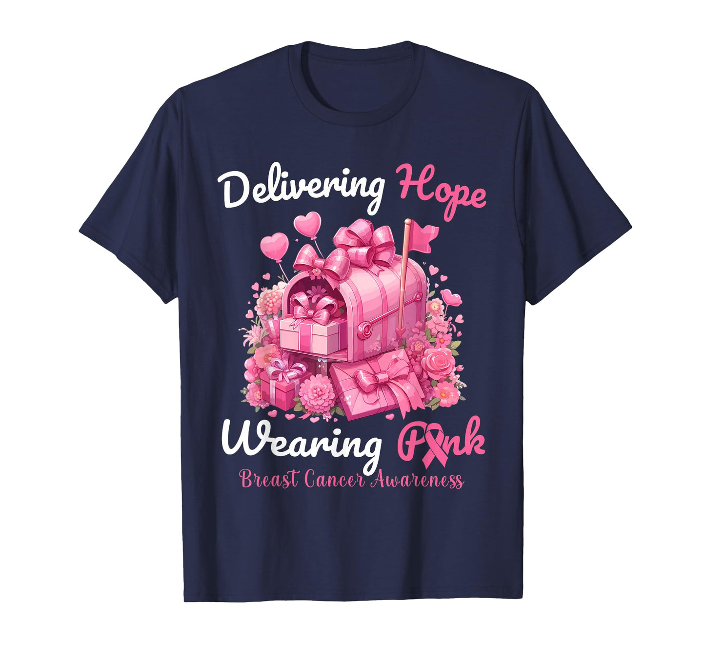 Postal Worker Breast Cancer Awareness October We Wear Pink T-Shirt