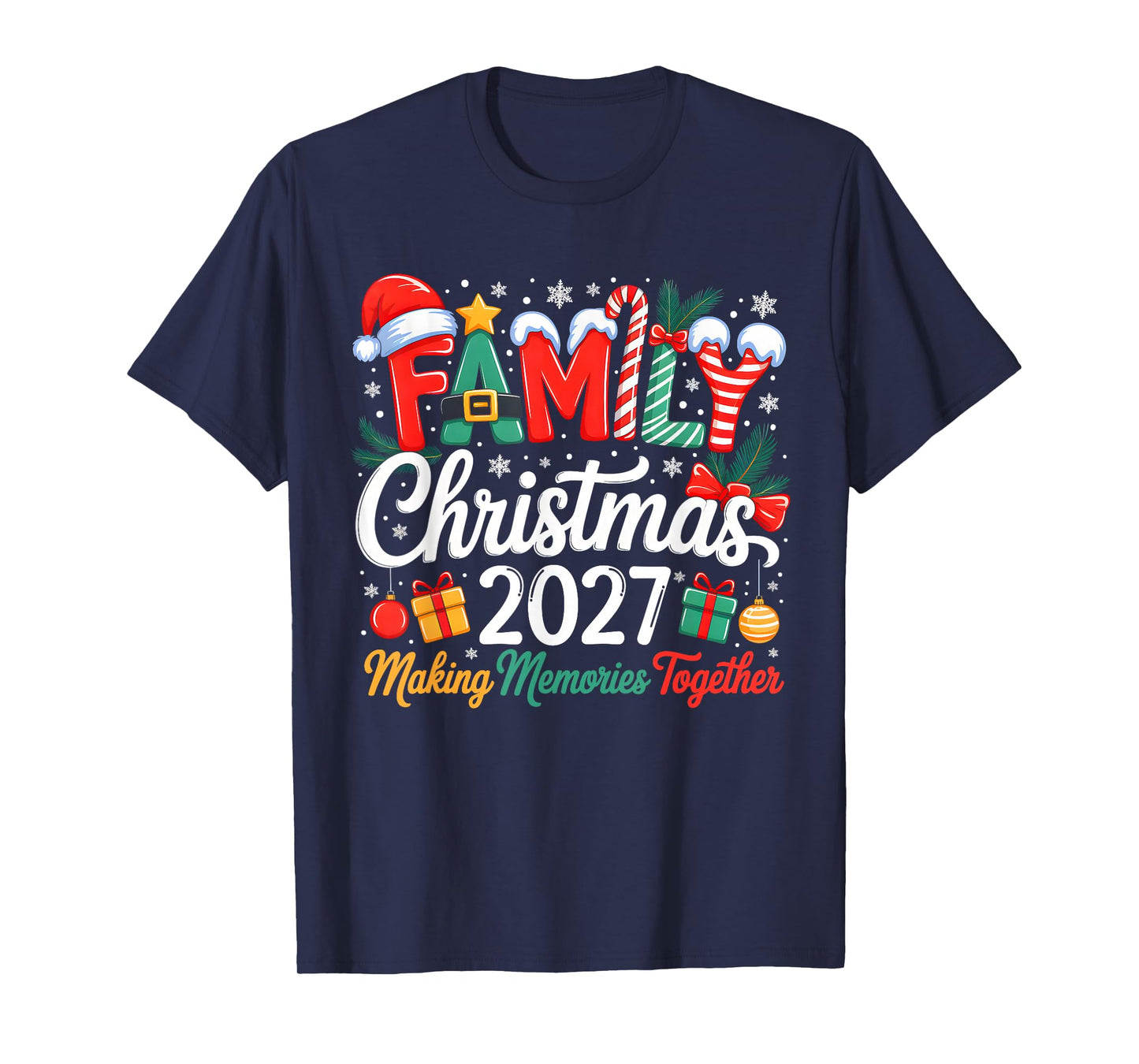 We are Family Christmas 2027 Matching Merry Xmas Squad 2027 T-Shirt