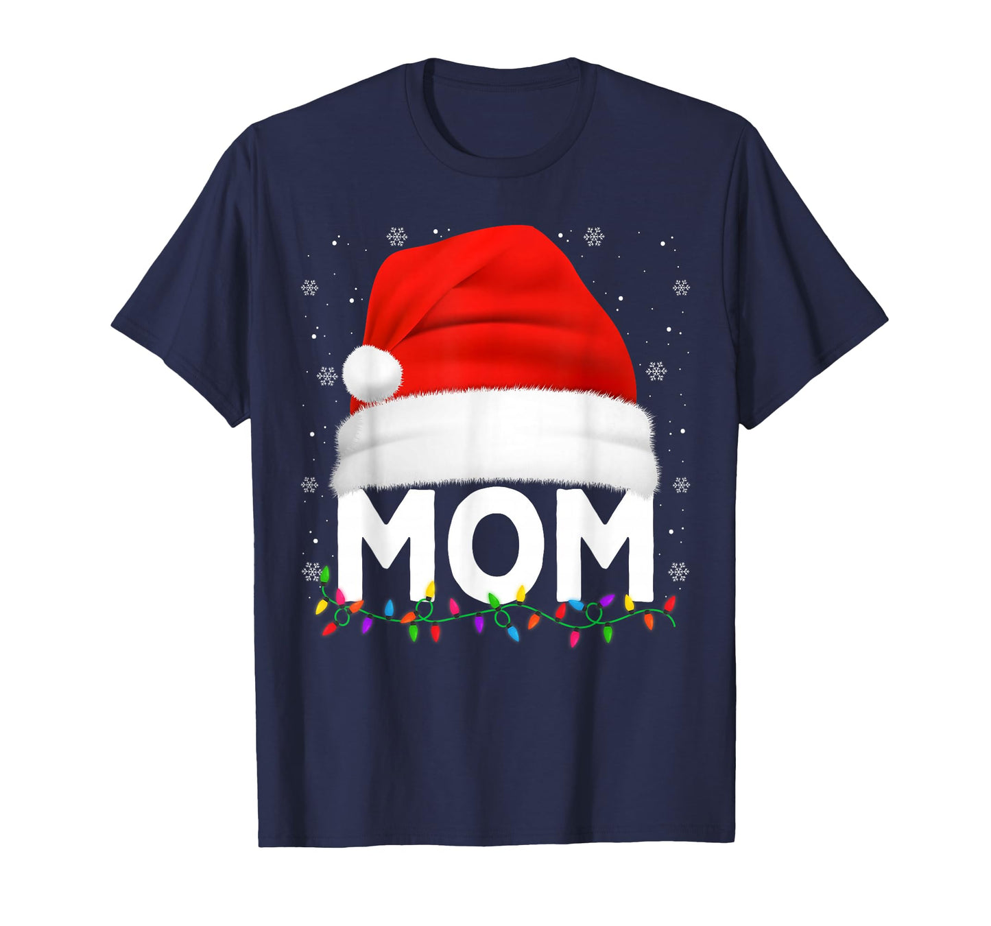 Mom Santa Christmas Pajamas Matching Family Mama Xmas T-Shirt