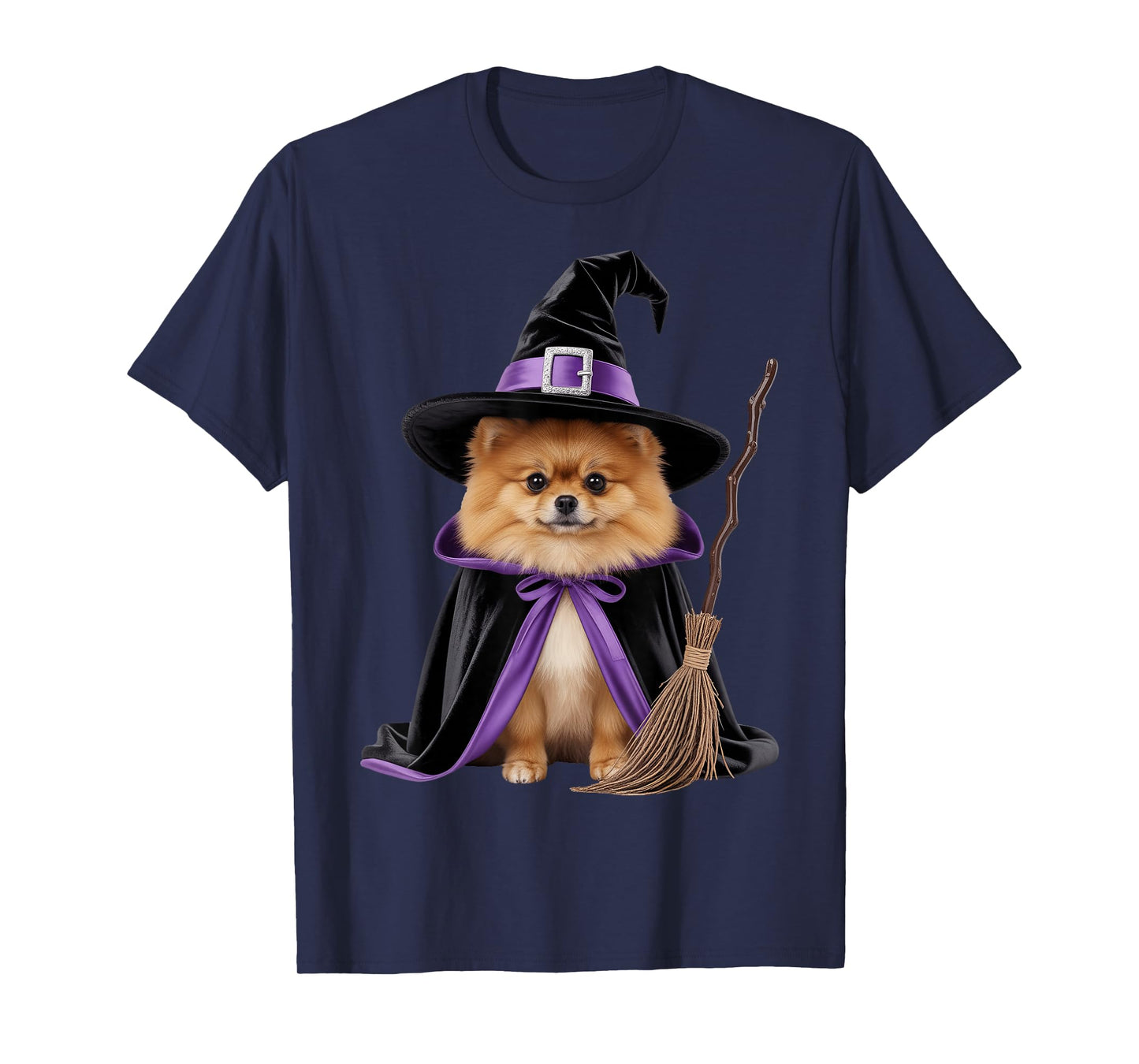 Pomeranian Witch Halloween T-Shirt