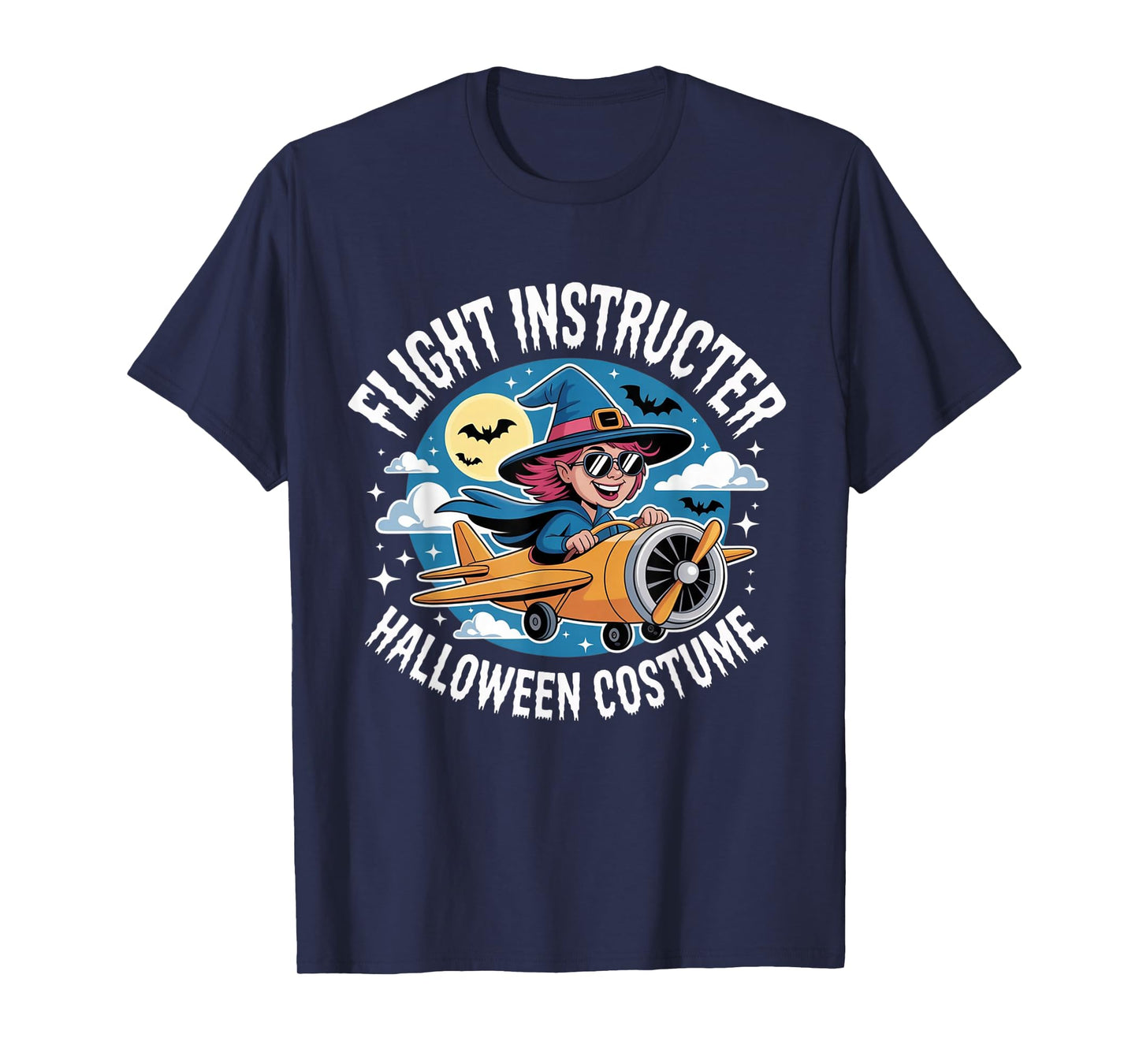 Flight Instructor Witch Funny Halloween Costume T-Shirt