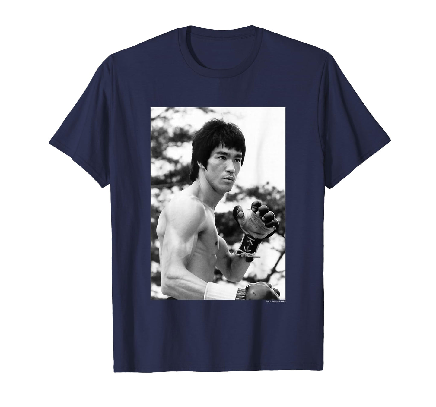 Bruce Lee On Guard Black & White Vintage Poster T-Shirt