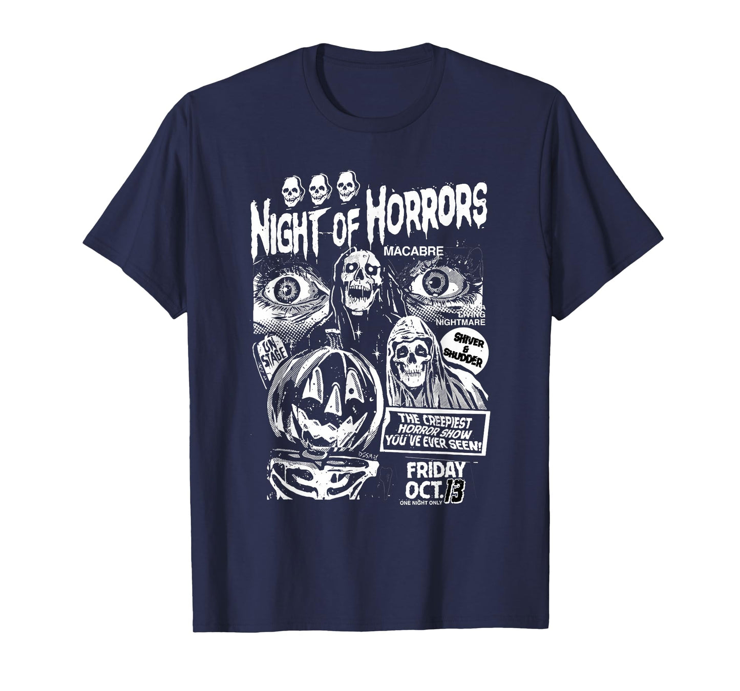 Vintage Punk Scary Night Of Horrors Ghosts Spooky Halloween T-Shirt