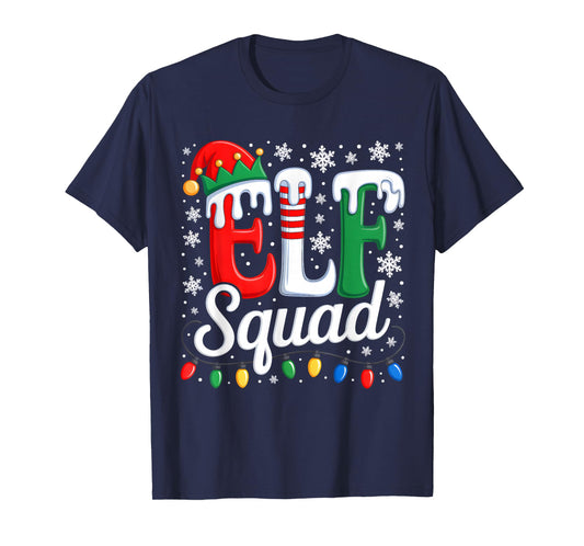 Elf Squad Funny Elf Family Christmas Matching Pajamas Xmas T-Shirt