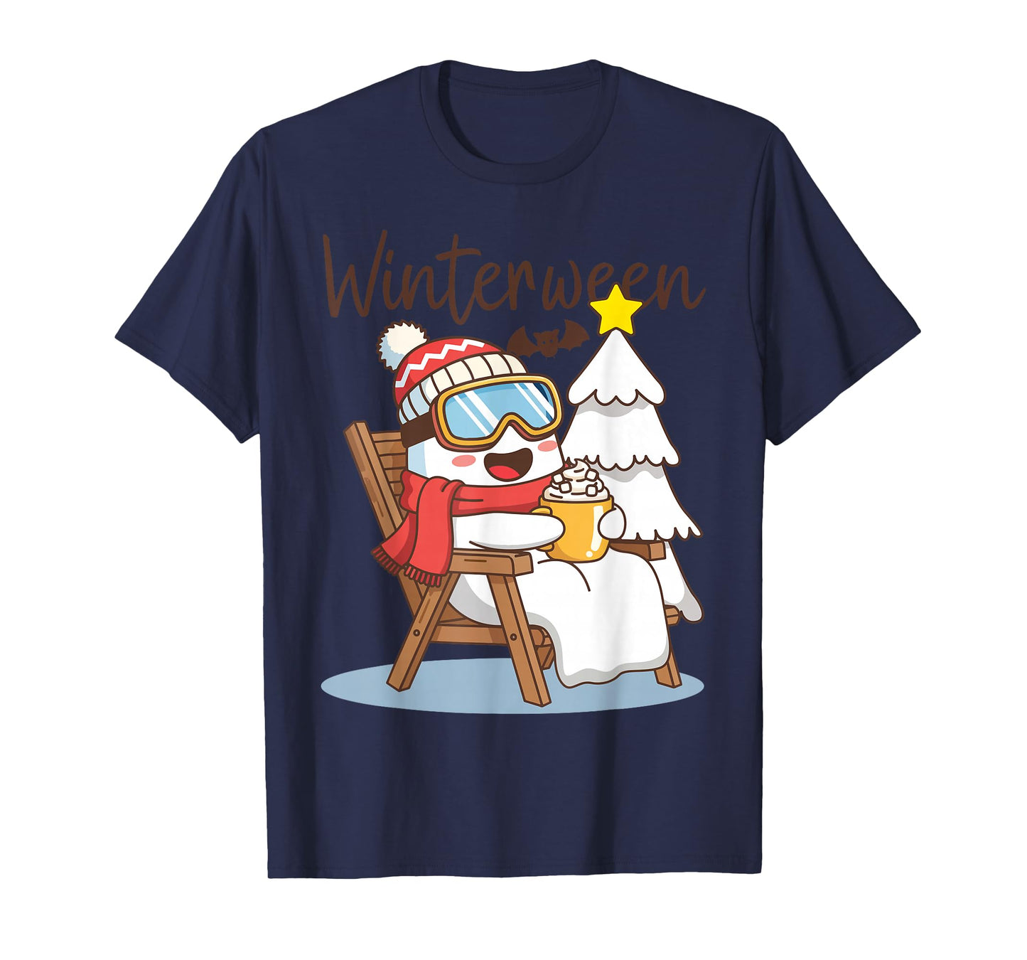Winterween Ghost Hot Chocolate Winter Halloween Christmas T-Shirt