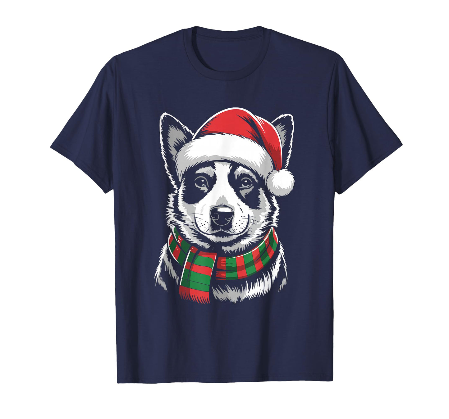 Australian Cattle Dog Xmas Santa Hat Scarf Christmas Costume T-Shirt