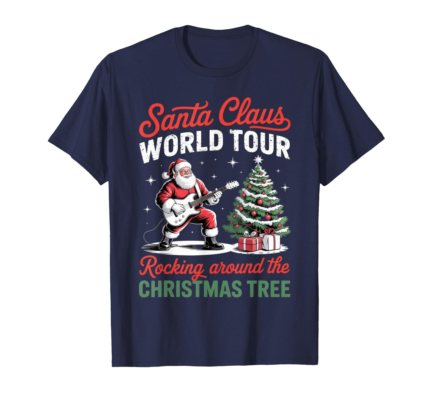 Santa Claus World Tour for Christmas Fans Holiday Season Fun T-Shirt