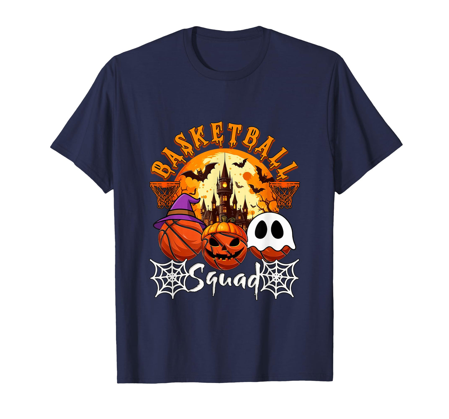 Basketball Squad Halloween Three Horror Balls Costume Player T-Shirt