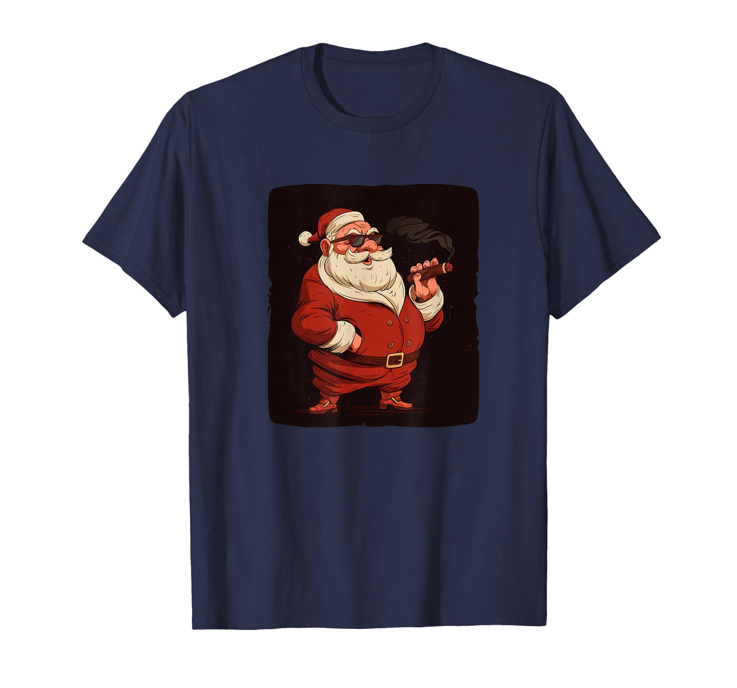 Cool Smoking Santa Claus with Sunglasses and Cigar Costume T-Shirt