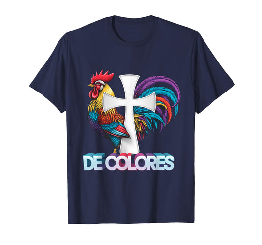 DeColores Cursillo Rainbow Rooster Catholic T-Shirt