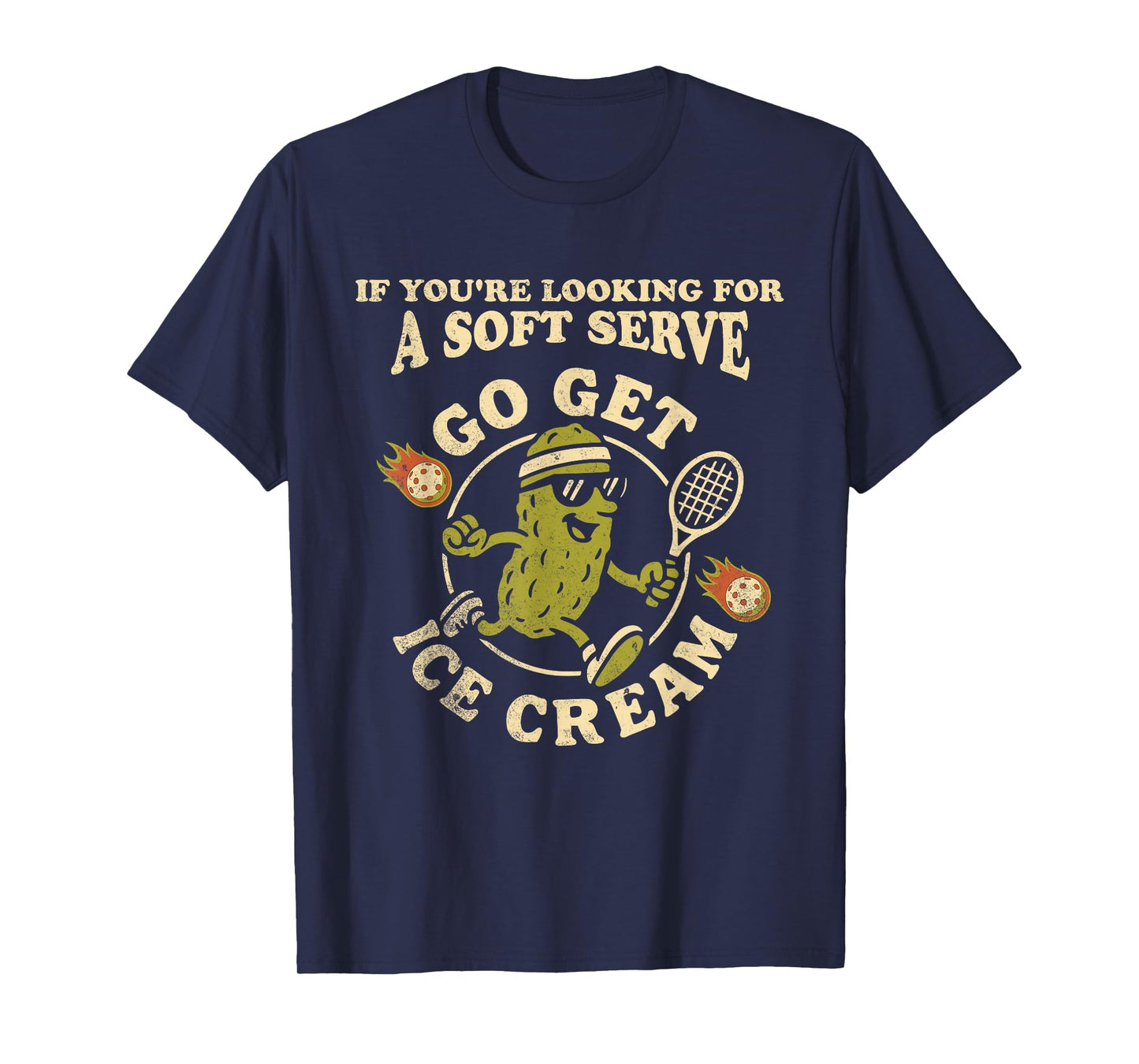Pickleball Pun Funny Retro Pickle Playing Pickle Ball Serve T-Shirt