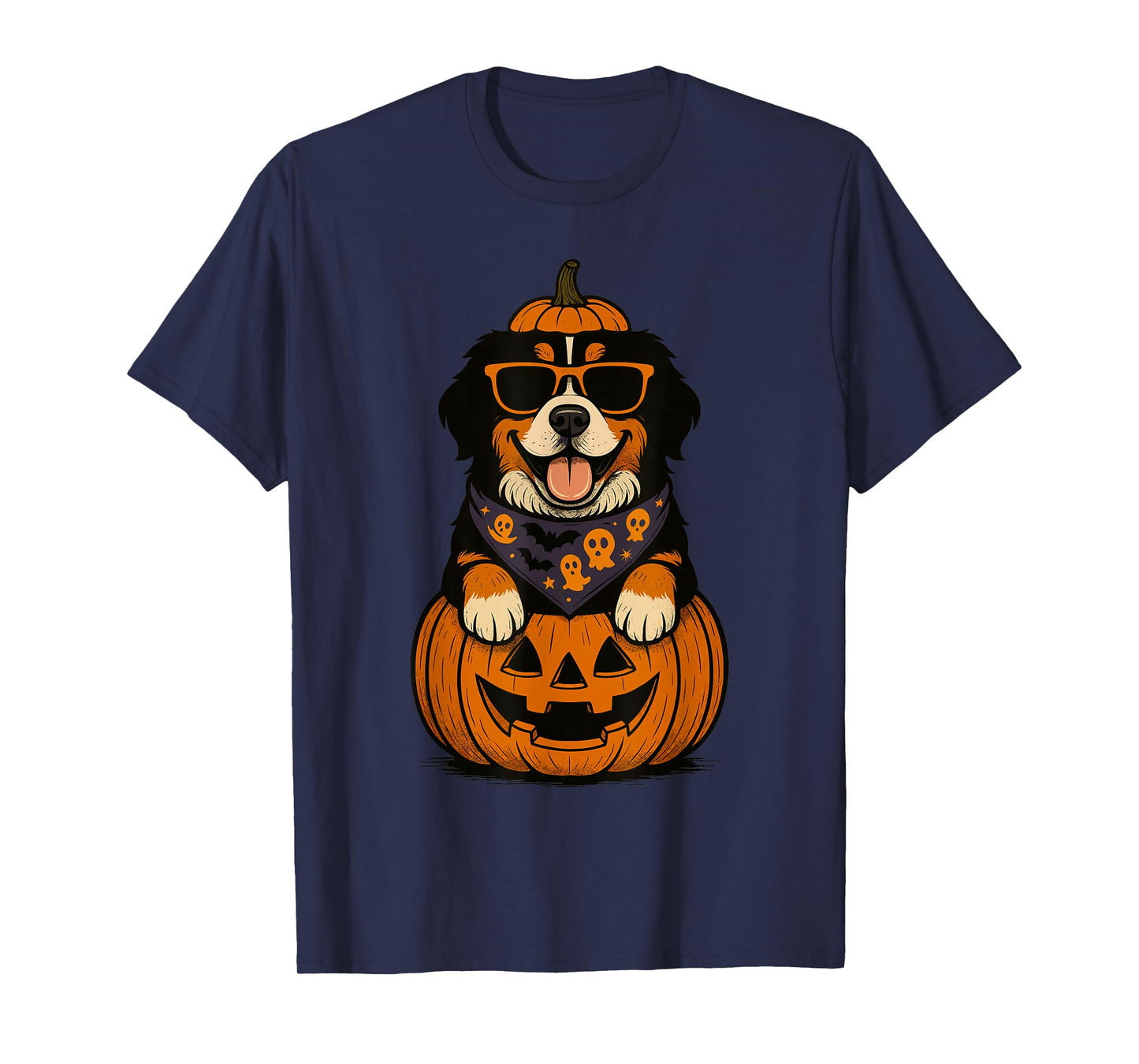 Spooky Greater Swiss Mountain Dog Pumpkin Halloween T-Shirt