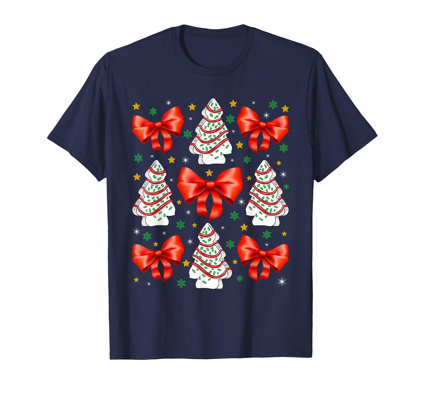 Coquette Bow Red Christmas Tree Xmas Pajama Matching Family T-Shirt