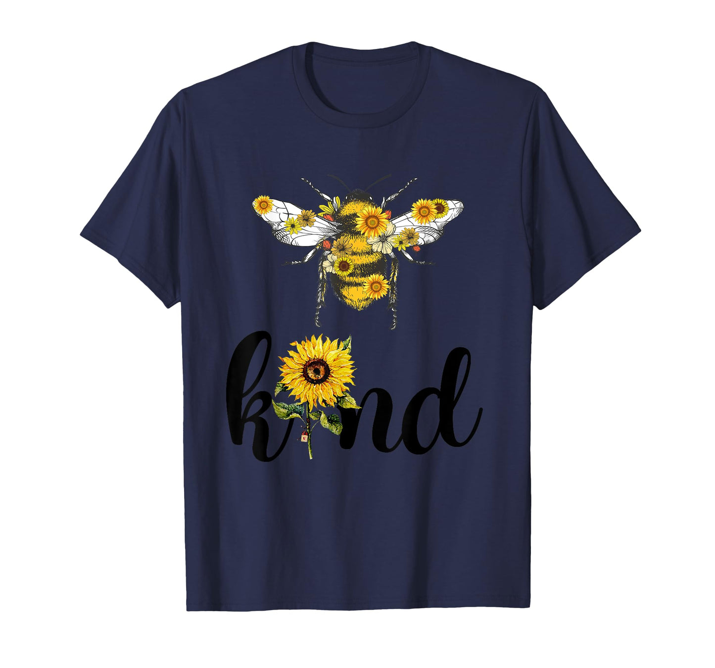 Be Kind Peace Love Cute Retro Vintage Teacher Bee Sunflower T-Shirt for Men Women Girls Kids