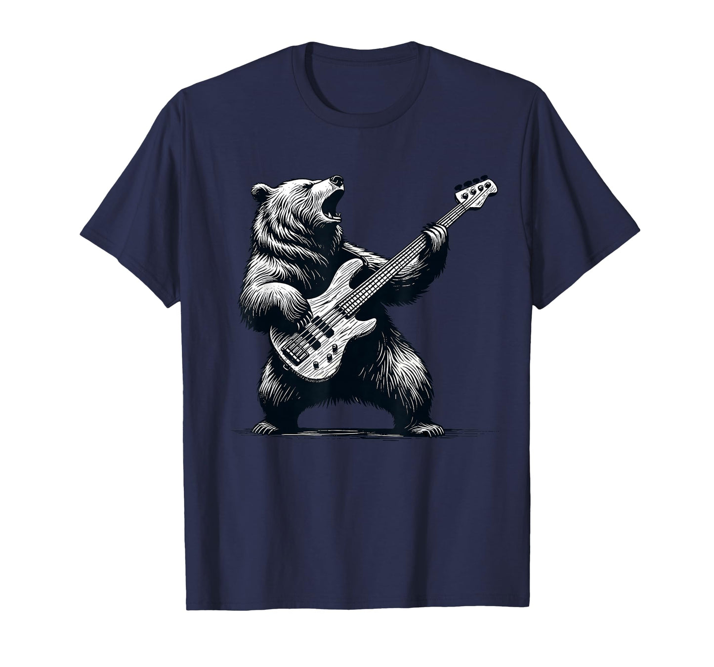 Rocking Bear Bass Guitar Player Concert Festival Music Cool T-Shirt