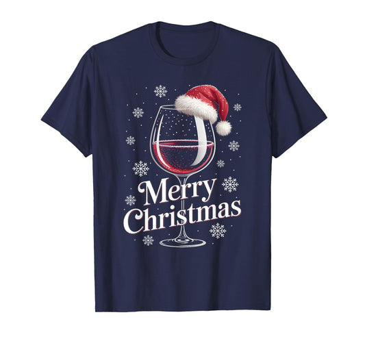 Party Outfit Christmas Pajamas Women Wine Glass Wine T-Shirt